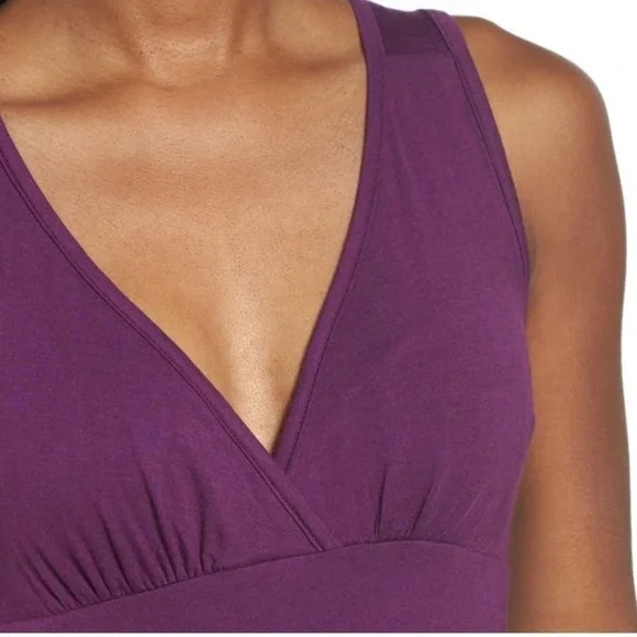 Loveappella Women's Purple Rayon VNeck
Sleeveless Casual Long Maxi Dress Size PM - Picture 8 of 12